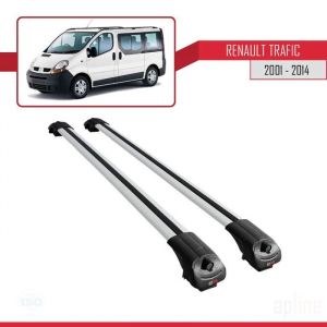 Compatible avec Renault Trafic 2 (X83) 2001-2014 ACE-1 Barres de Toit Railing Porte-Bagages de Voiture Gris Alu 2 Barres