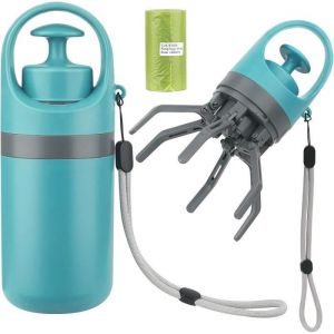 Pelle Ramasse Crottes pour Chien - Distributeur Sac à Crottes - Bleu - Moyen