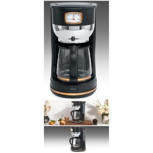 Cafetière à filtre - Muse - Vintage - 1.4 L - 10 à 12 tasses - Sans fil noir doré
