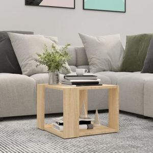 Table basse - KEENSO - 40x40 cm - Chêne sonoma - Bois dingénierie - Design contemporain
