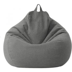 Housse de Pouf Poire - Noname - 80 x 90 - Coton et Lin - Int&eacute;rieur - Gris