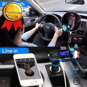 CONFO® kit Bluetooth voiture transmetteur FM musique allume cigare jack main libre fonction appels sans fil téléphone haut parleur