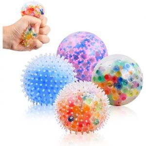 Balles Anti-Stress - 4 Pack - Multicolores - Caoutchouc Non Toxique - Soulagement du Stress