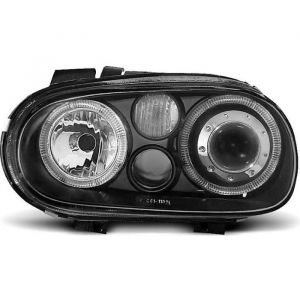 Paire de feux phares VW Golf 4 97-03 angel eyes noir (W70)