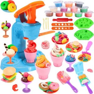 34PCS Salon de Glace Outils de pâte à Modeler Presse ModelerModeler Set de pâte à Modeler12 Couleurs Set pâte Modeler Intelligent