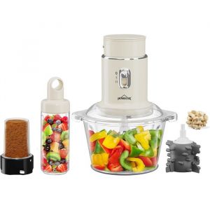 HOMELUX Robot de cuisine 4 en 1 - Avec hachoir mixeur moulin &agrave; ail bol en verre de 2 l et gobelet &agrave; jus de fruits de 600 ml