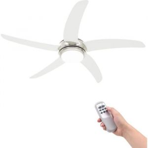 Ventilateur De Plafond - Ventilateur Plafonnier orné avec lampe 128 cm Blanc