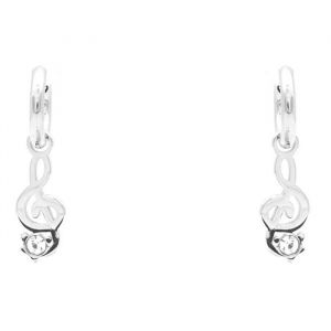 FREDDY FJ-10015 Boucles d&rsquo;oreilles en cl&eacute; de sol pour femmes acier inoxydable argent&eacute; - Boucle d&rsquo;oreille hypoallerg&eacute;nique