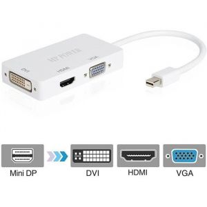 Adaptateur 3 en 1 - Mini DisplayPort - HDMI DVI VGA - Noir - Connecteur vidéo - Appareils Apple