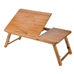 ZJCHAO Support de support de plateau de lecture pliable pour ordinateur portable en bambou réglable Table dordinateur portable en
