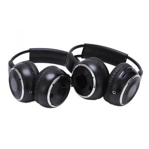 2 X Double Infrarouge StÉRÉO Casque Sans Fil Casque IR Voiture Lecteur DVD Appui-TÊTe Noir