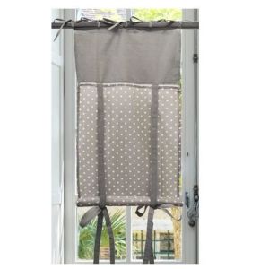 Autrefois Rideau enrouleur et brise bise 80 x 160 cm Charlotte Lin brodé Voilage Broderie Style Charme Petit Rideau Fin