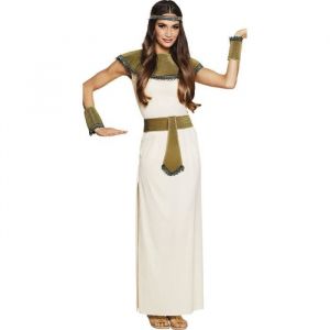 Déguisement Cléopâtre femme - BOLAND - Antiquité - Robe blanche fourreau longue - Ceinture avec pan - Manchettes