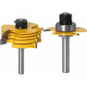 Jeu de 6 fraises à rainurer pour défonceuse - 8mm queue - Lames 1.8/2.5/3/4/5/6.35mm - Pour bois/panneaux MDF/stratifié