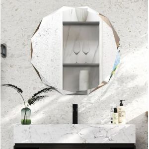 Miroir Salle de Bain Antidéflagrant - RELAX4LIFE - Crochets de Suspension - Miroir Mural Poli Argenté - Bord Biseauté - 76X76CM