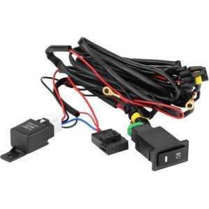 Kit de câblage dinterrupteur de phare antibrouillard - Universel voiture LED Interrupteur marche/arrêt de faisceau antibrouillard