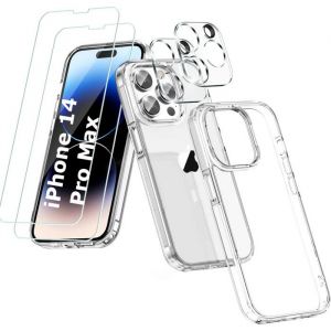 Coque Transparente + 2 Protection Ecran et Camera Pour iPhone 14 Pro Max Little Boutik