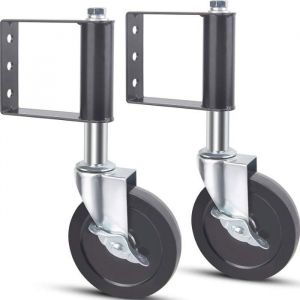 Roues de portail en bois roulettes ressort pour portails pivotants avec frein de verrou couleurs multiples ABRI DE JARDIN