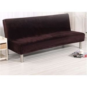 Solide Housse de Clic-Clac Extensible Housse de Canapé Sans Accoudoir Couverture pour Canapé (Marron)