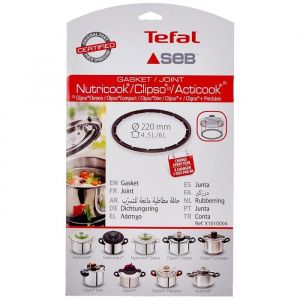 Joint 4 5-6l D 220 Mm X1010004 - Cocotte NUTRICOOK 6L INOX Ø 220 MM - SEB - Noir - Compatible lave-vaisselle