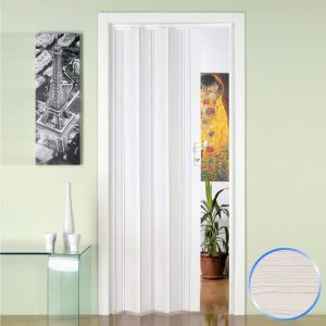 Porte pliante accordèon en pvc pin blanc 885x214cm mod. Luciana