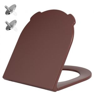 AquaWise Abattant WC Fermeture Silencieuse R&eacute;sine Duroplast Antibact&eacute;rienne D&eacute;montage Facile Rouge carmin