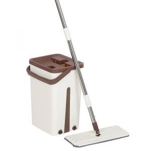 Starlyf AutoClean Mop - Balai à tête pivotante 360° Vadrouille à fibre superfin Seau à double compartiment