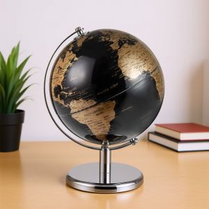 COSTWAY Globe Terrestre 20CM Métal Noir et Or - Créatif Cadeau Idéal - Décoration de BureauÉcoleSalon Moderne