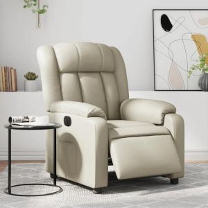 BEWI&reg;Fauteuil inclinable - Fauteuil R&eacute;glable/Fauteuil de relax - 1 personne - &eacute;lectrique Cr&egrave;me Similicuir &FR57228