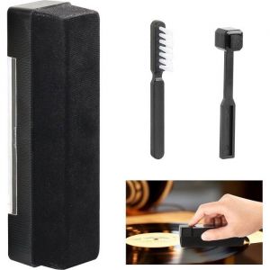 Kit de nettoyage pour disques vinyles - Nettoyant pour disques - Brosse pour disques et brosse &agrave; aiguilles - Antistatique