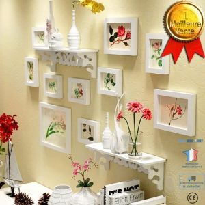 Cadre photo - TD® - Mural multiple - Bois naturel - Personnalisable - Blanc