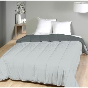 Couette tempérée Gris Foncé/Gris Clair - 2 personnes 220 x 240 - MI SAISON - MORTREUX
