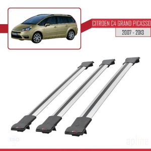 Barres de toit - FLY - Citroen C4 Grand Picasso - 3 barres - Aluminium - Gris