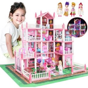 Maison de Poup&eacute;e Maison de R&ecirc;ve pour Filles avec Lumi&egrave;re et Poup&eacute;e - Jouet &Eacute;ducatif