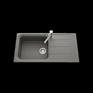 Évier granit gris Ewi OGLIO 1 grand bac 1 égouttoir