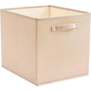 Cube de rangement en tissu sans plis pour bacs à vêtements paniers coffres jouets (kaki clair 1 pièce)