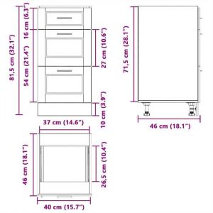 Remise 2026&reg;Caisson de cuisine Blanc - Meuble bas de cuisine - Armoire &agrave; vitrine - &laquo; Porto &raquo; - avec rangement - Bois ding&eacute;nierie