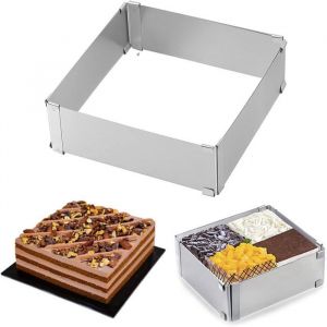 Cadre Inox PatisserieReglable Patisserie MouleMoule &agrave; G&acirc;teau en Acier InoxydableMoule &agrave; G&acirc;teau R&eacute;glableCadre Patisserie