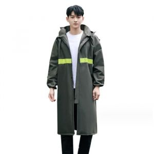 poncho pluieVeste de Pluie Longue de Hommesavec Bande RéfléchissanteImperméable Manteau de Pluiepour RandonnéePêcheVoyage