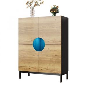 Meuble &agrave; chaussures vitrine 2 en 1 &eacute;tag&egrave;res r&eacute;glables pieds en bois massif meuble dentr&eacute;e 90*40*120cm 8-15 paires de