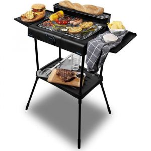 Barbecue &eacute;lectrique - TWINBIRD - 2400 W - Acier inoxydable - Hauteur r&eacute;glable - Plaque amovible - Pare-vent