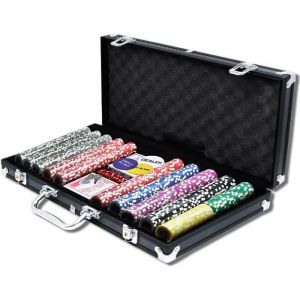 LILIIN Nash Poker Set Jetons de Poker en Argile 500 PCS Malette de Poker Texas Holdem Deluxe Coffret de Poker noir