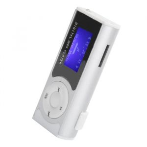 SURENHAP Lecteur mp3 MP3 Portable de Sport Lampe de Poche Mini Lecteur de Musique de Clip Arrière Mini Écran LCD son lecteur Argent