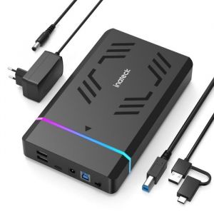 Boîtier Externe - INATECK - RGB 35 Pouces - USB 3.0 - Ports USB A&C - Compatible 25/35