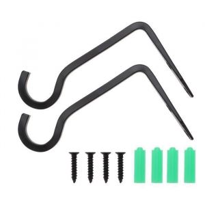 Crochet pour plante X AUTOHAUX fer 6 mural panier suspendu pots fleurs suspendus mangeoires oiseaux lanternes carillon lumi&egrave;re 2Pcs