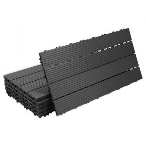 Dalle de terrasse Revêtement Carrelage 60 x 30 pour jardin terrasse anthracite 6 pièces DALLAGE