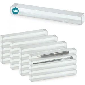 40 Bo&icirc;tes en Ac&eacute;tate Transparent 200x25x20 mm  Bonbonni&egrave;re en Plastique : Drag&eacute;es Macarons Gateaux