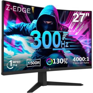 &Eacute;cran PC gamer incurv&eacute; - Z-Edge - 27 pouces - 300 Hz - 1 ms - FreeSync - FHD 1080p - HDR - Incurv&eacute; 1500R