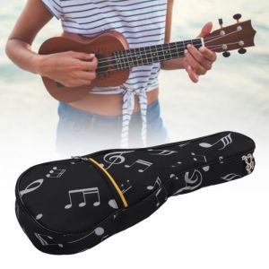 Dilwe &Eacute;tui pour ukul&eacute;l&eacute; Ukulele Pouch Ukulele Tote Bag Metal Zipper Bandouli&egrave;re R&eacute;glable pour les en instruments housse