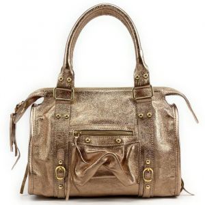 Sac &agrave; main - OH MY BAG - SANDSTORM GOLD - Cuir italien bross&eacute; - Champagne iris&eacute; - Petit mod&egrave;le